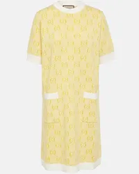 Gucci Abito in jacquard di lana GG Giallo