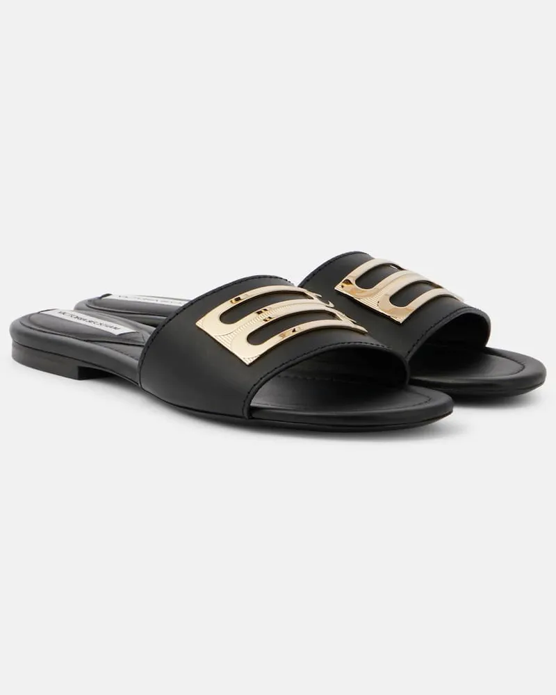 Victoria Beckham Sandali in pelle con logo Nero