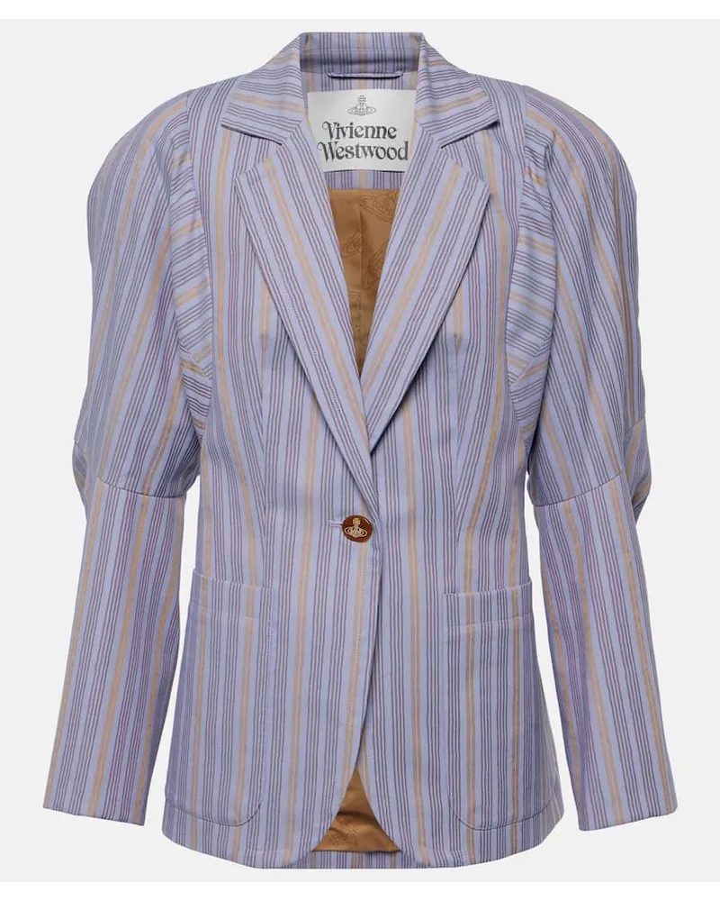 Vivienne Westwood Blazer Pourpoint in cotone a righe Viola