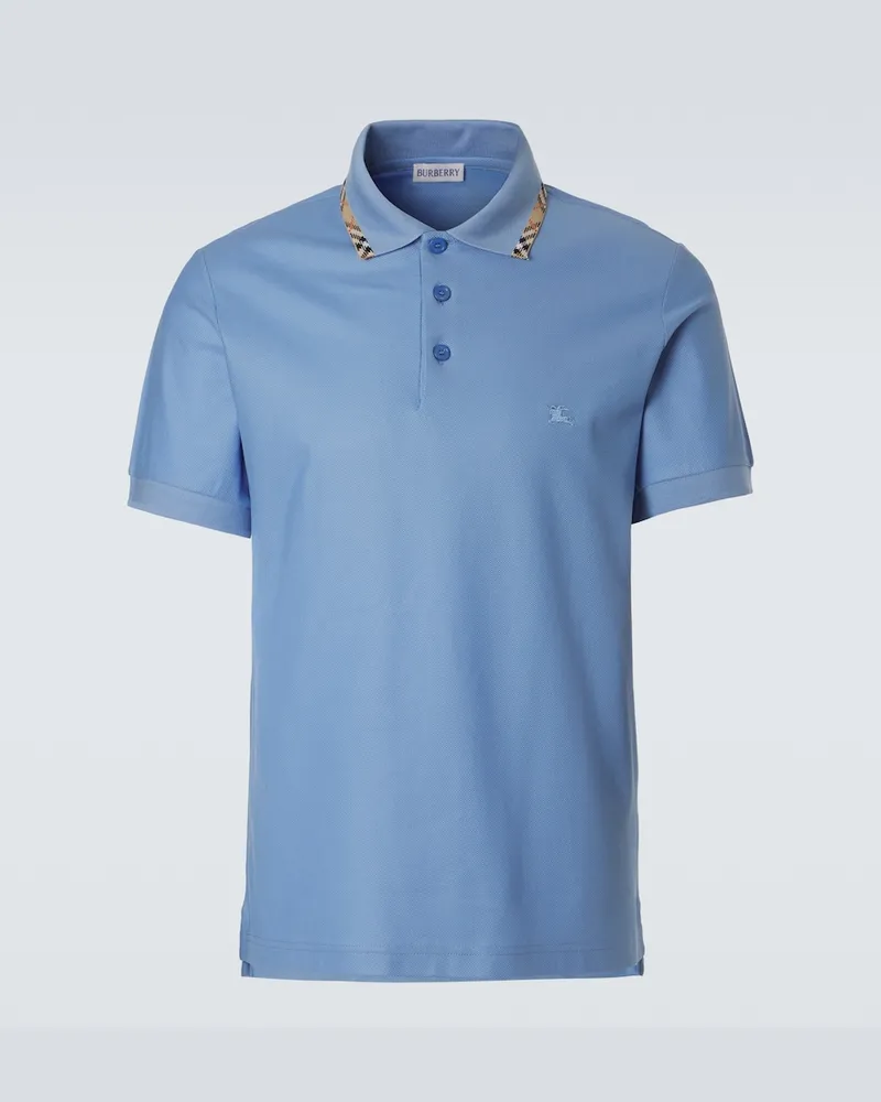Burberry Polo Eddie in piquÃ© di cotone Blu