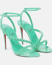 Christian Louboutin Sandali Mafaldina Spikes 100 in vernice Verde