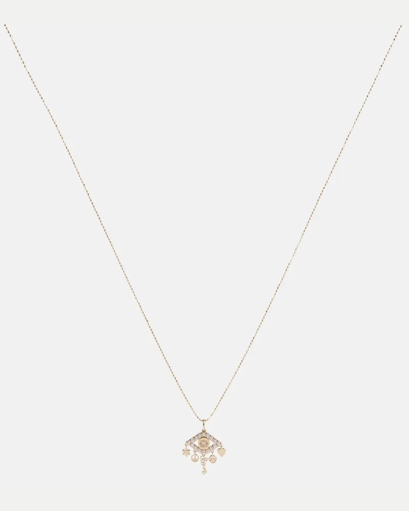 Sydney Evan Collana Evil Eye in oro 14kt con diamanti Oro