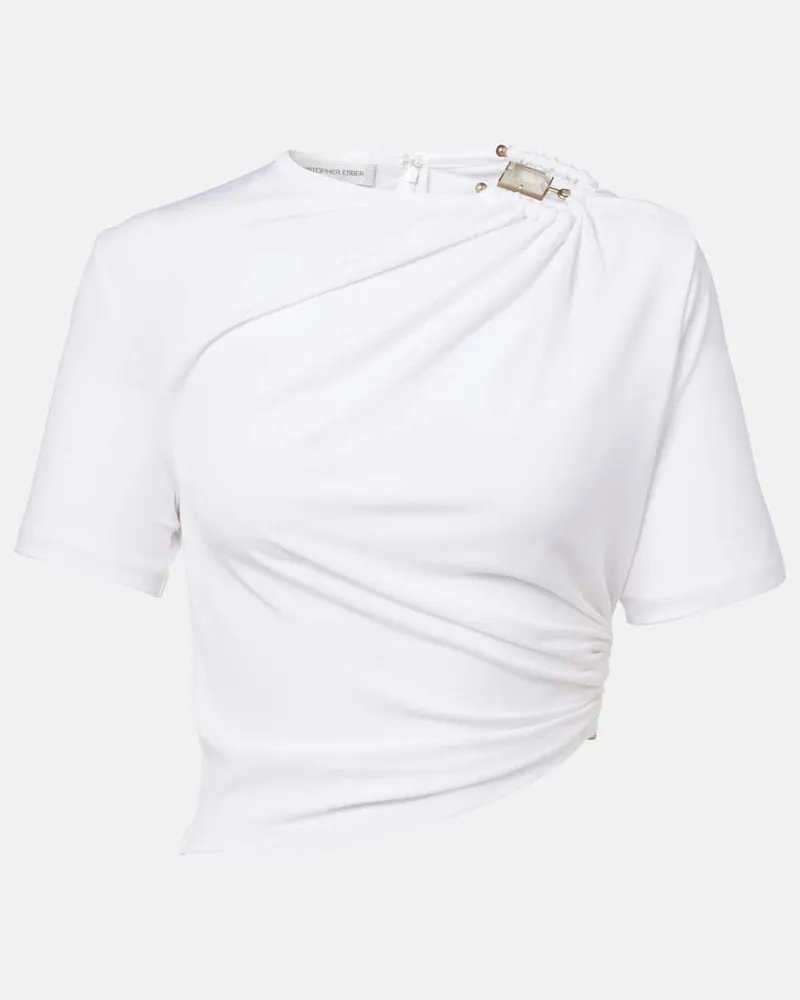 Christopher Esber Top in jersey Bianco