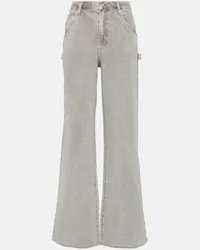 AGOLDE Jeans Magda Carpenter a gamba larga Beige