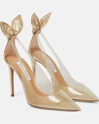 Aquazzura Pumps Bow Tie 105 in PVC e pelle Oro