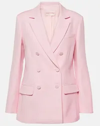 Valentino Garavani Blazer doppiopetto in lana e seta Rosa