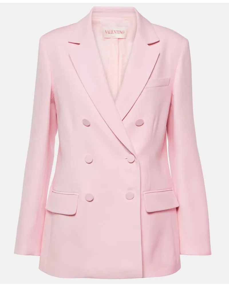 Valentino Garavani Blazer doppiopetto in lana e seta Rosa
