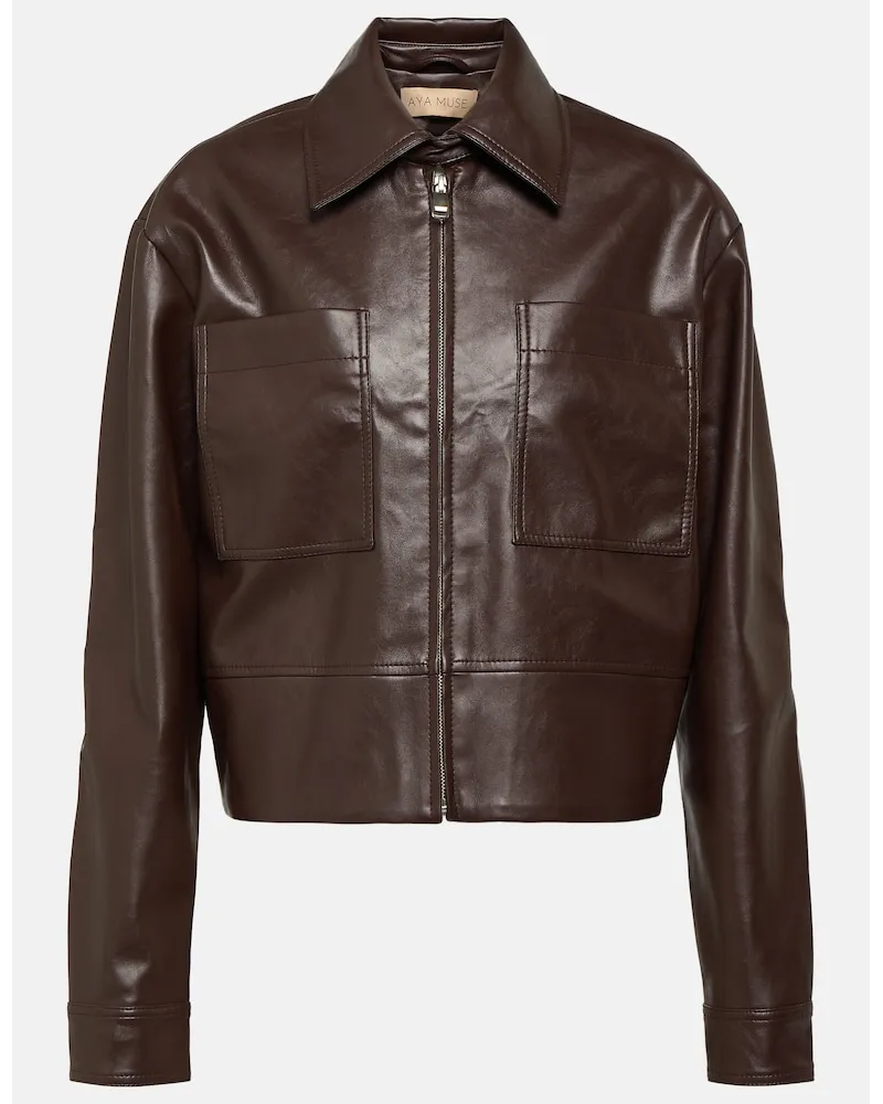 Aya Muse Giacca Tolobu in similpelle Marrone