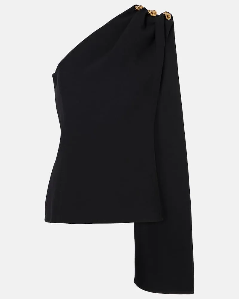 Bottega Veneta Top Knot in crÃªpe drappeggiato Nero