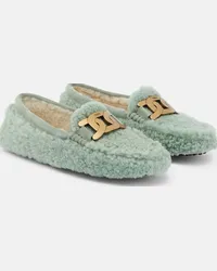 TOD'S Ballerine in shearling Verde