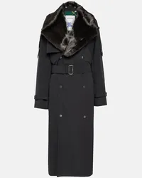 Burberry Trench Kennington con pelliccia sintetica Nero