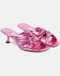 Jimmy Choo Sandali Avenue 50 in pelle metallizzata Rosa