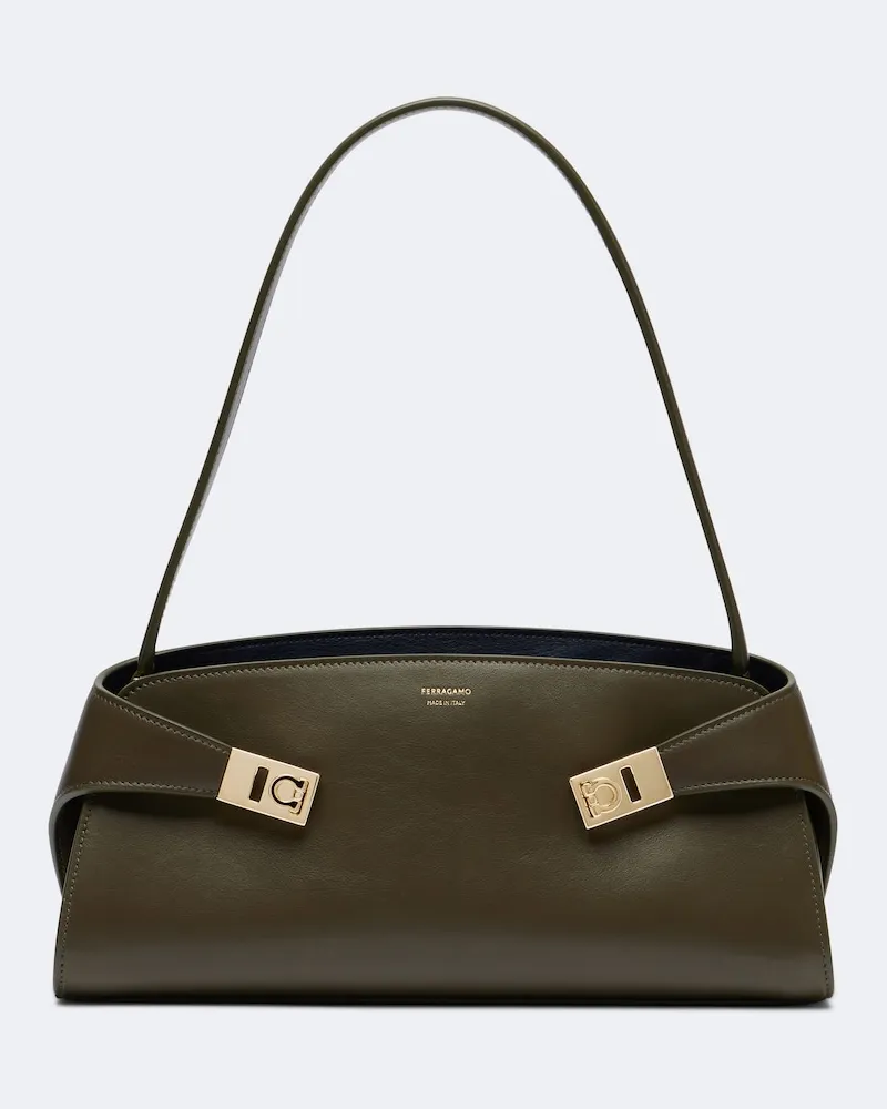 Ferragamo Borsa a spalla Hug East-West Small in pelle Verde