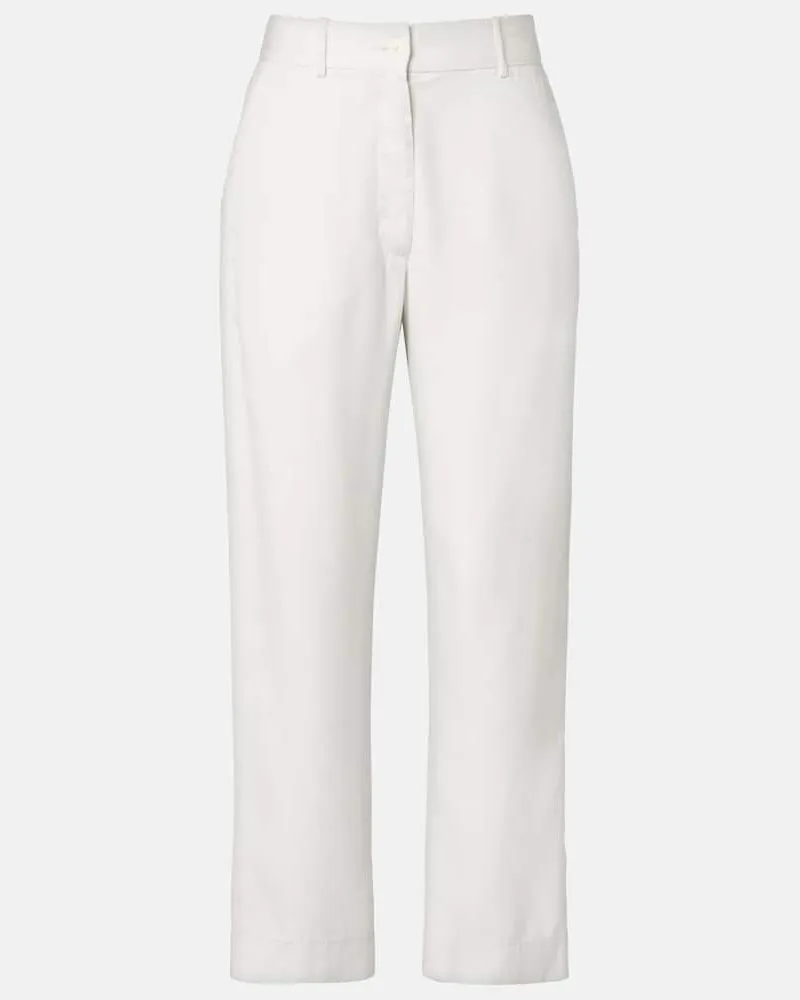 The Row Pantaloni cropped in cotone Bianco