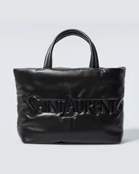 Saint Laurent Borsa in pelle con logo Nero