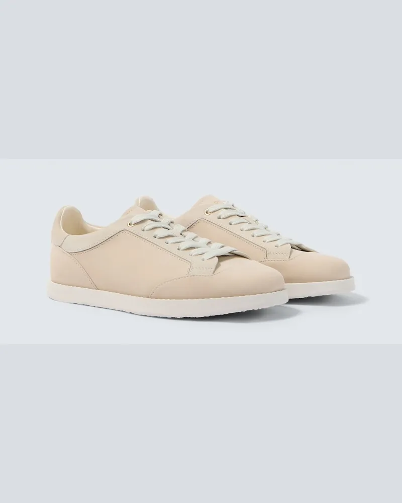 Brunello Cucinelli Sneakers in pelle con suede Beige