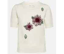 Oscar de la Renta T-shirt in lana con applicazioni Bianco