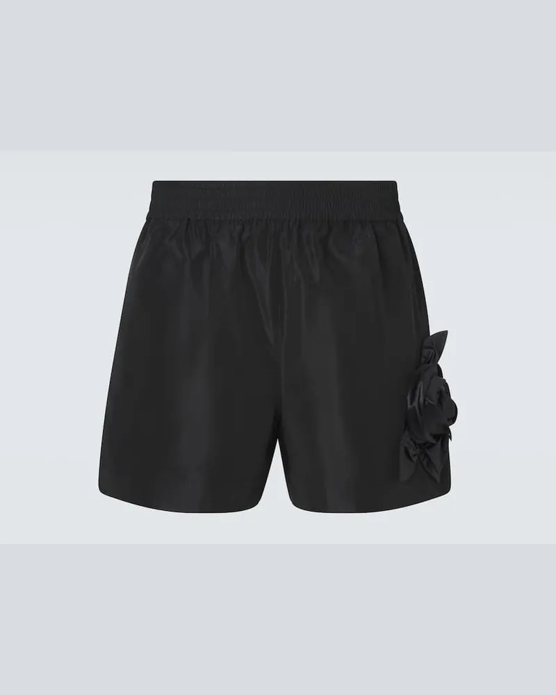 Simone Rocha Shorts con applicazione floreale Nero