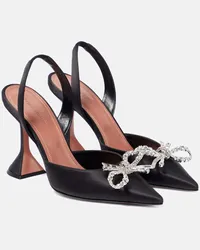 Amina Muaddi Pumps slingback Rosie in raso Nero