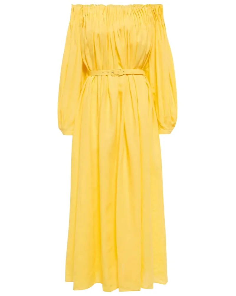 Gabriela Hearst Abito lungo Martha in lino Giallo