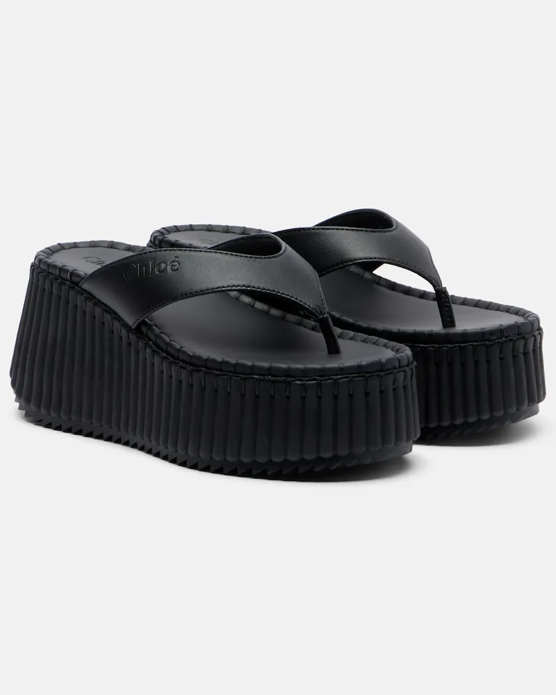 Chloé ChloÃ© Sandali infradito Nama in pelle con platform Nero