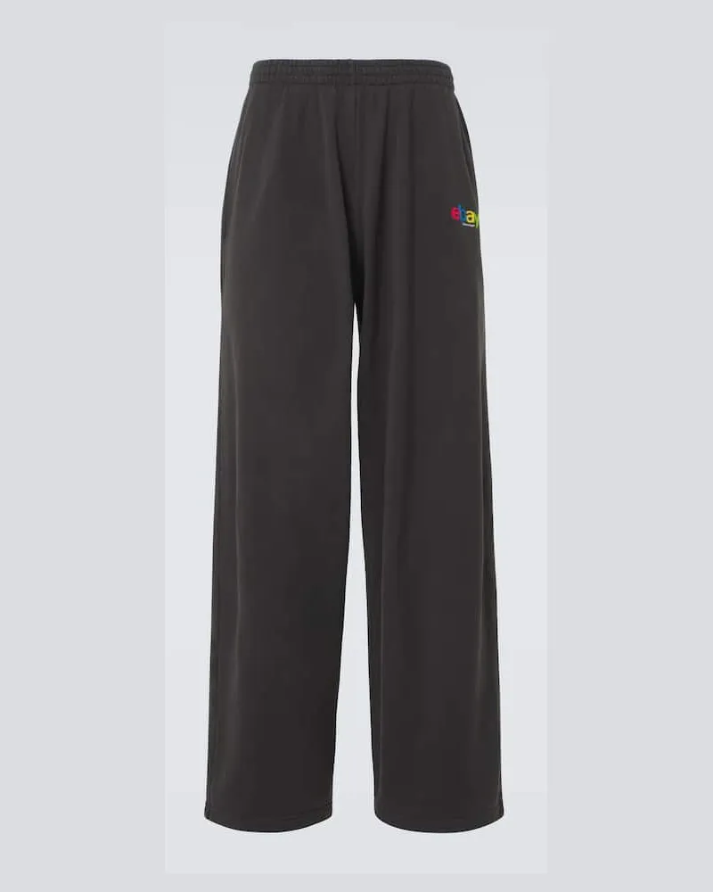 Balenciaga Pantaloni sportivi in jersey di cotone Nero