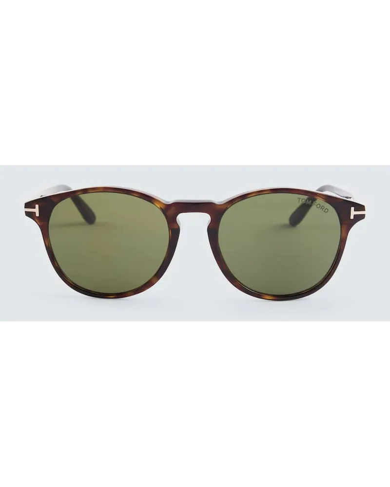 Tom Ford Occhiali da sole rotondi Lewis Marrone
