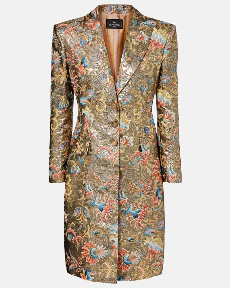 Etro Cappotto in lamÃ© con stampa Oro