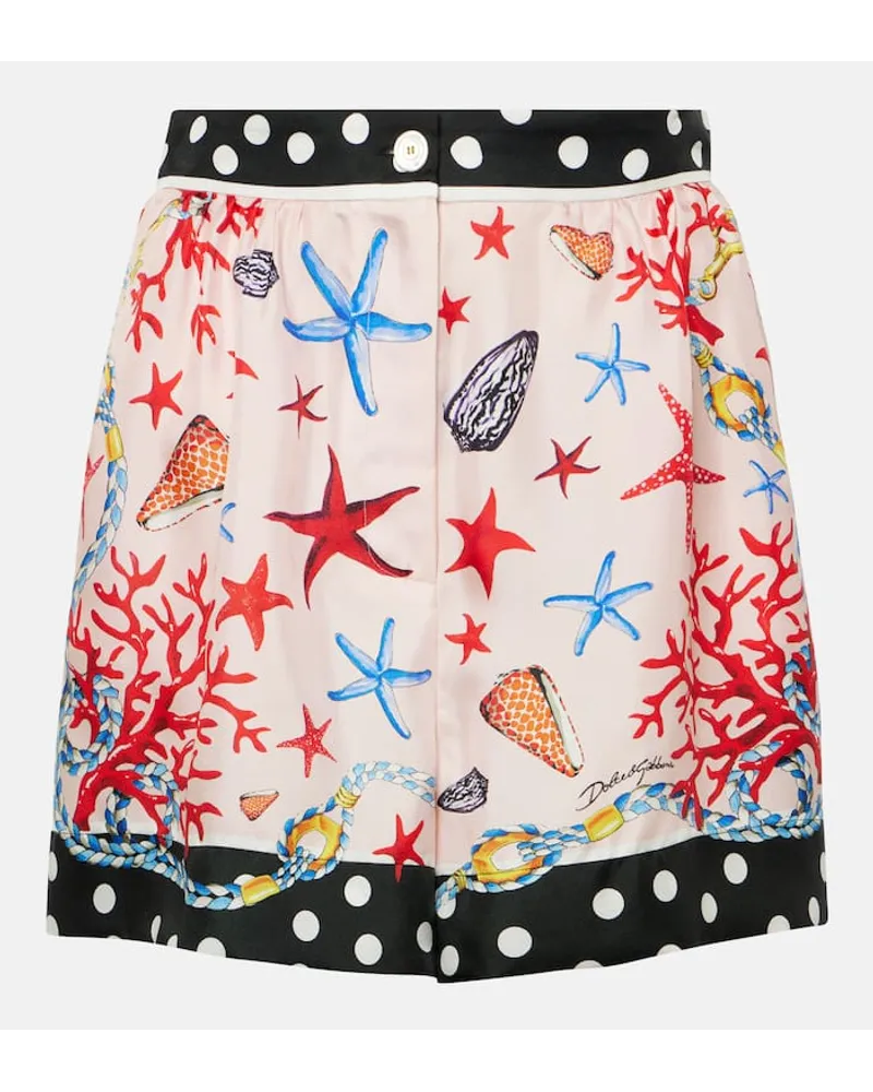 Dolce & Gabbana Shorts Capri in raso di seta Bianco