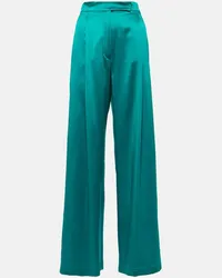 Max Mara Pantaloni a gamba larga Fiesta in seta Verde