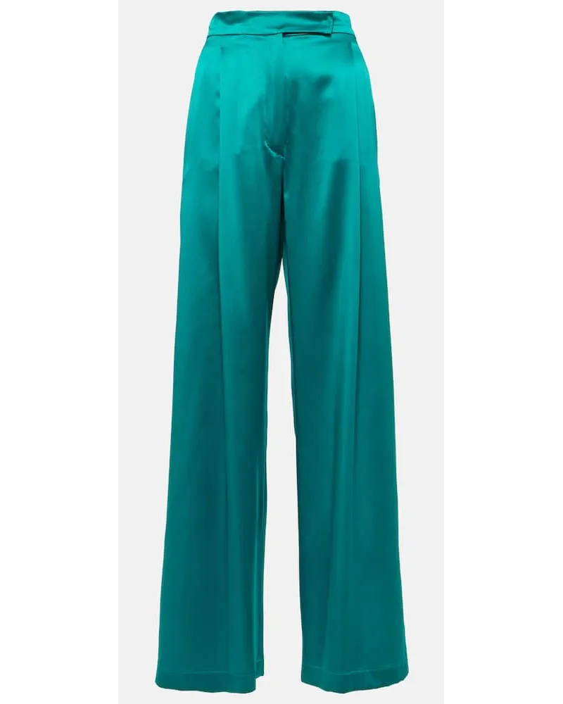Max Mara Pantaloni a gamba larga Fiesta in seta Verde
