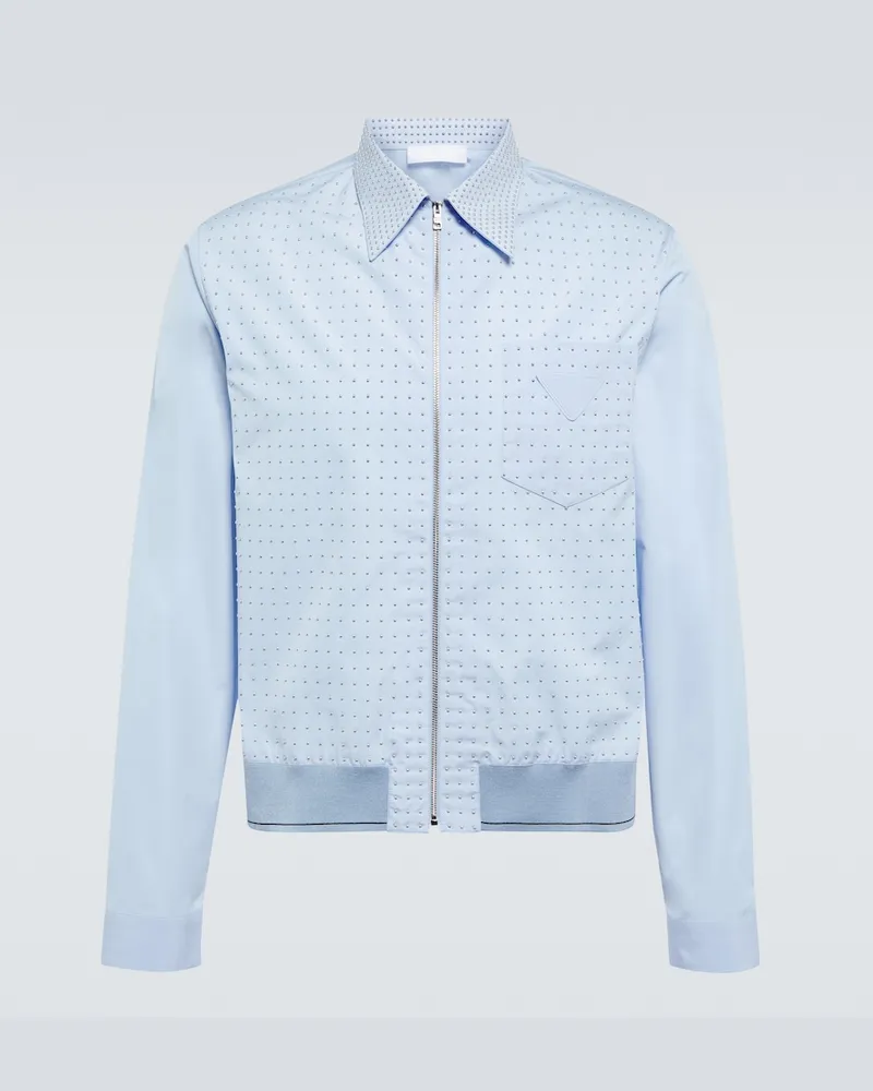 Prada Giacca blouson in cotone Blu