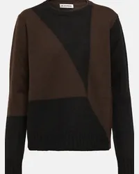 Jil Sander Pullover in lana vergine con intarsio Multicolore