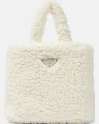 Prada Borsa Small in teddy Bianco