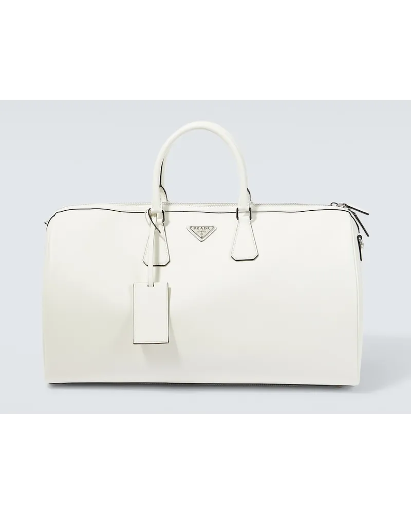 Prada Borsa da viaggio in pelle Bianco