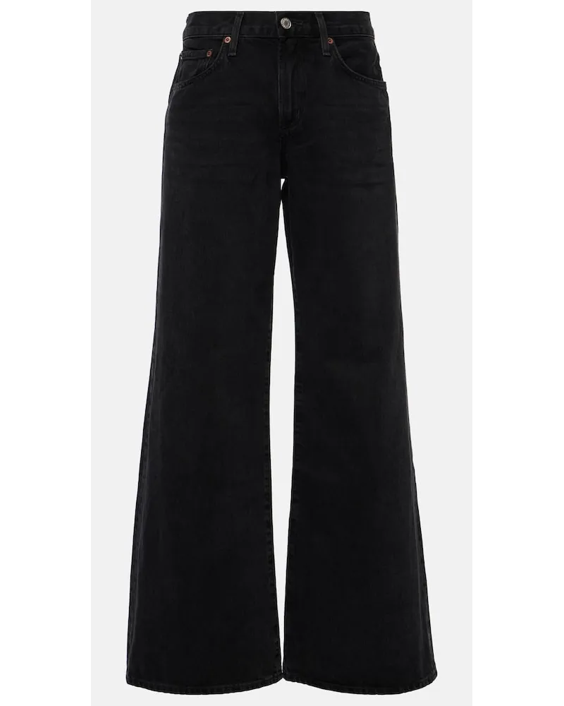 AGOLDE Jeans Clara a gamba larga e vita bassa Nero