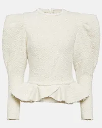 Isabel Marant Top Giamili in bouclé con peplum Beige