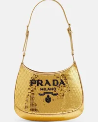 Prada Borsa Cleo Medium con paillettes Oro