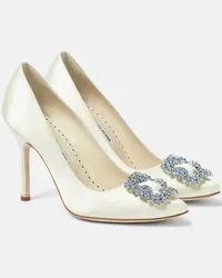 Manolo Blahnik Bridal - Pumps Hangisi 105 in raso Bianco