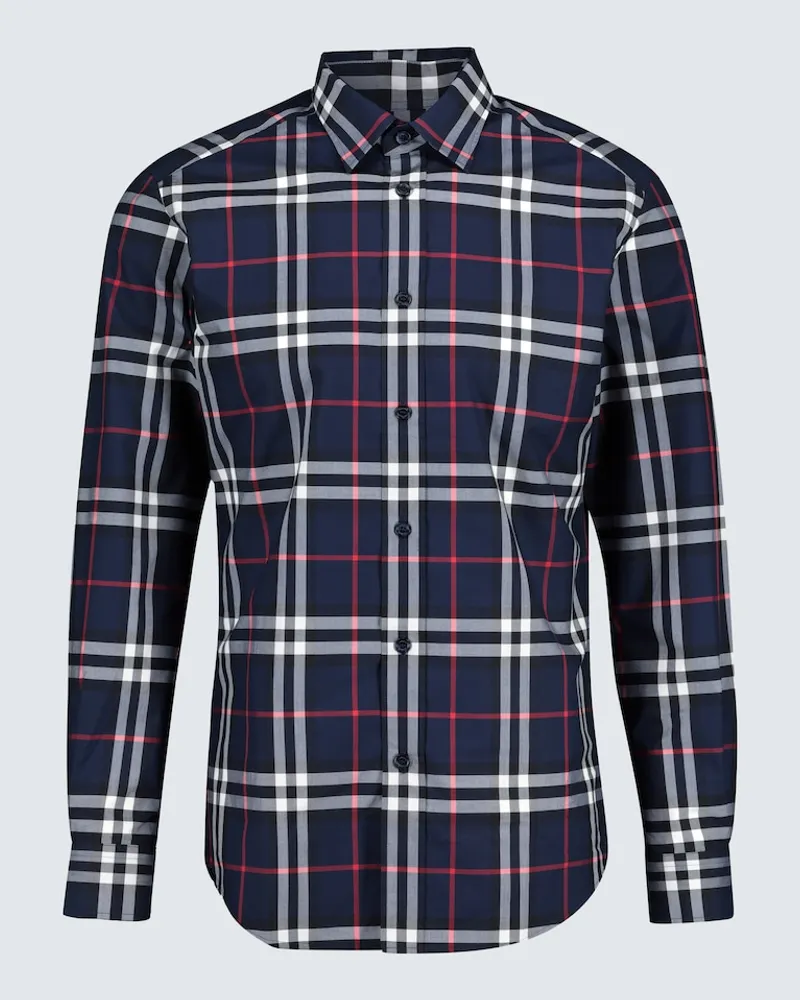Burberry Camicia Jameson in cotone Vintage check Blu