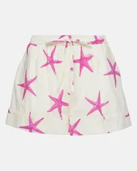 Valentino Garavani Shorts Starfish in popeline di cotone Bianco