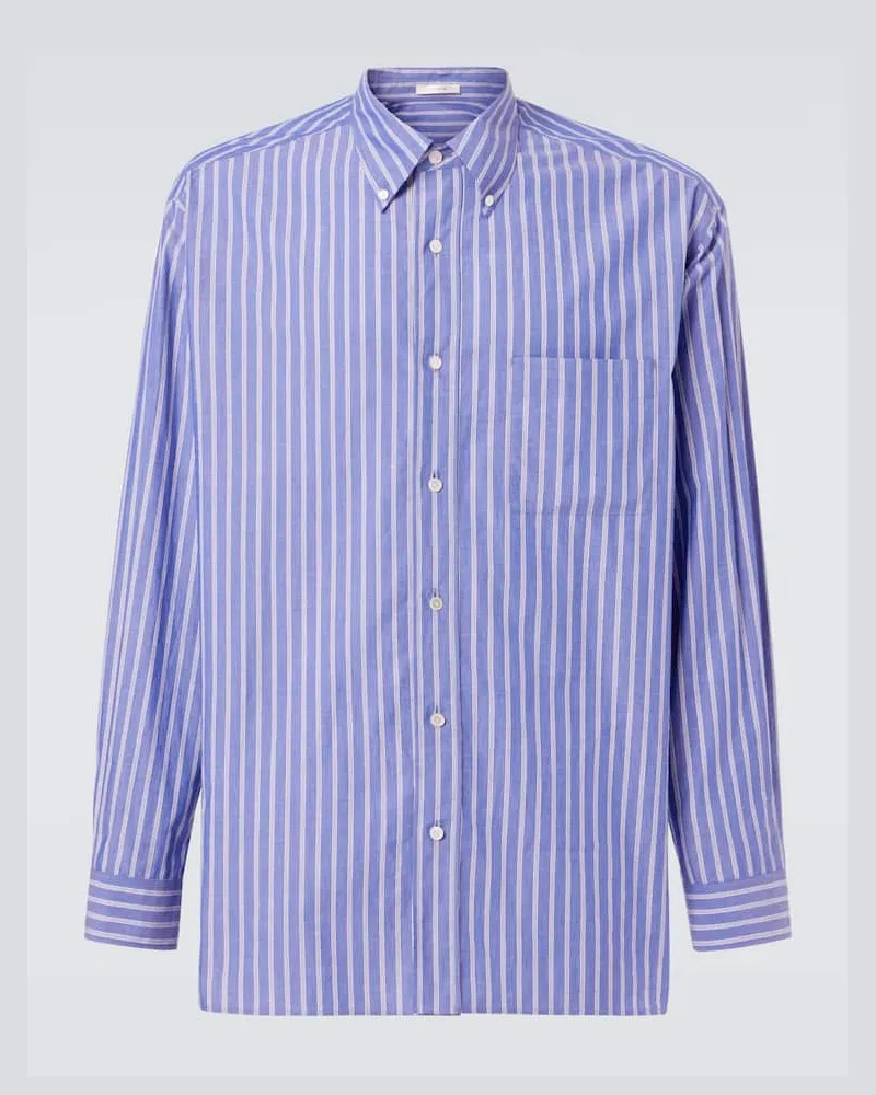 The Row Camicia Bresson in popeline di cotone a righe Blu