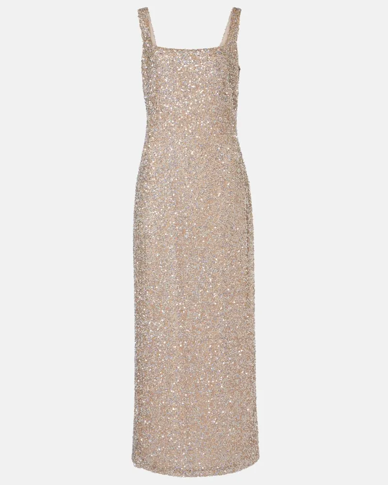 COSTARELLOS Abito lungo Harper con paillettes Oro