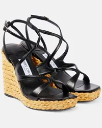 Jimmy Choo Sandali Ayla 110 in pelle con zeppa Nero