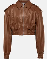 Giuseppe di Morabito Bomber cropped in pelle Marrone