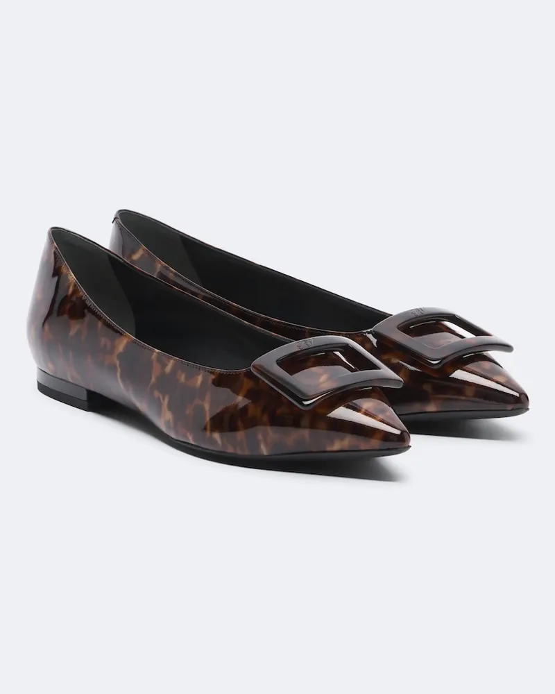 Roger Vivier Ballerine Gommettine in vernice Marrone