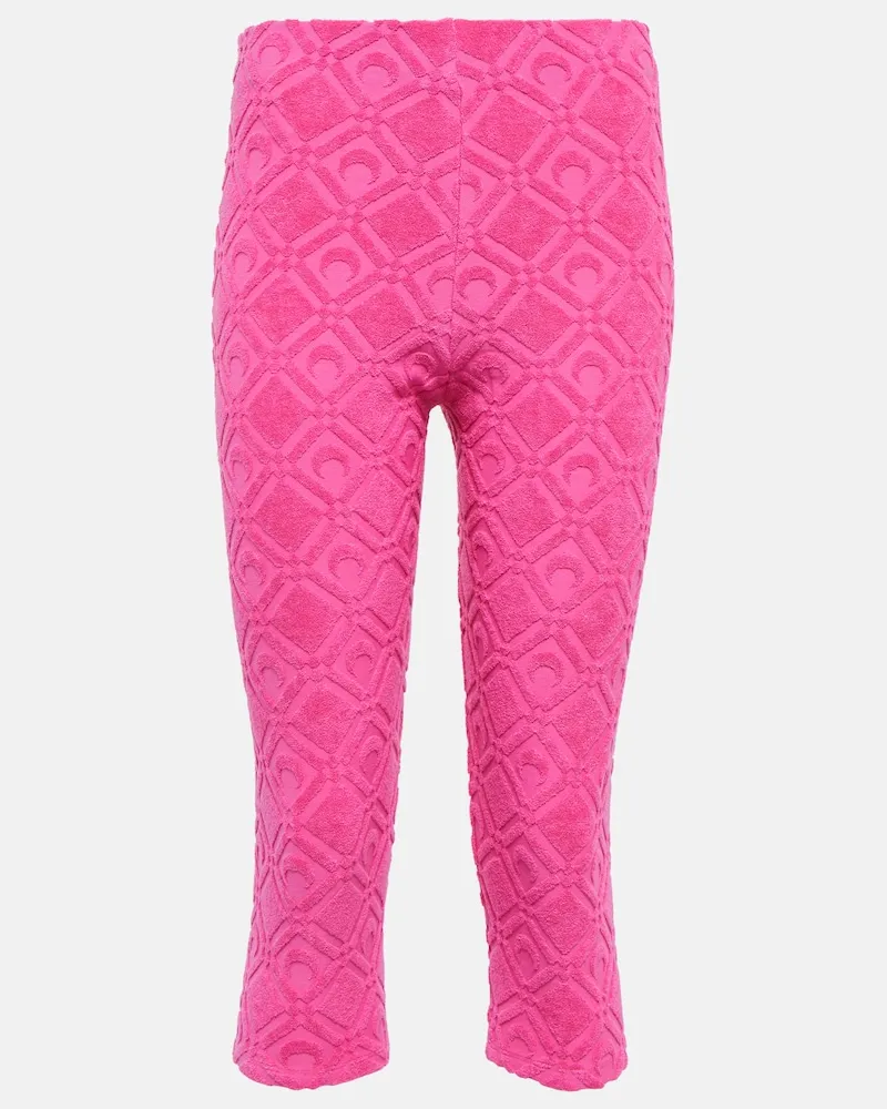 Marine Serre Leggings in jacquard di misto cotone Rosa
