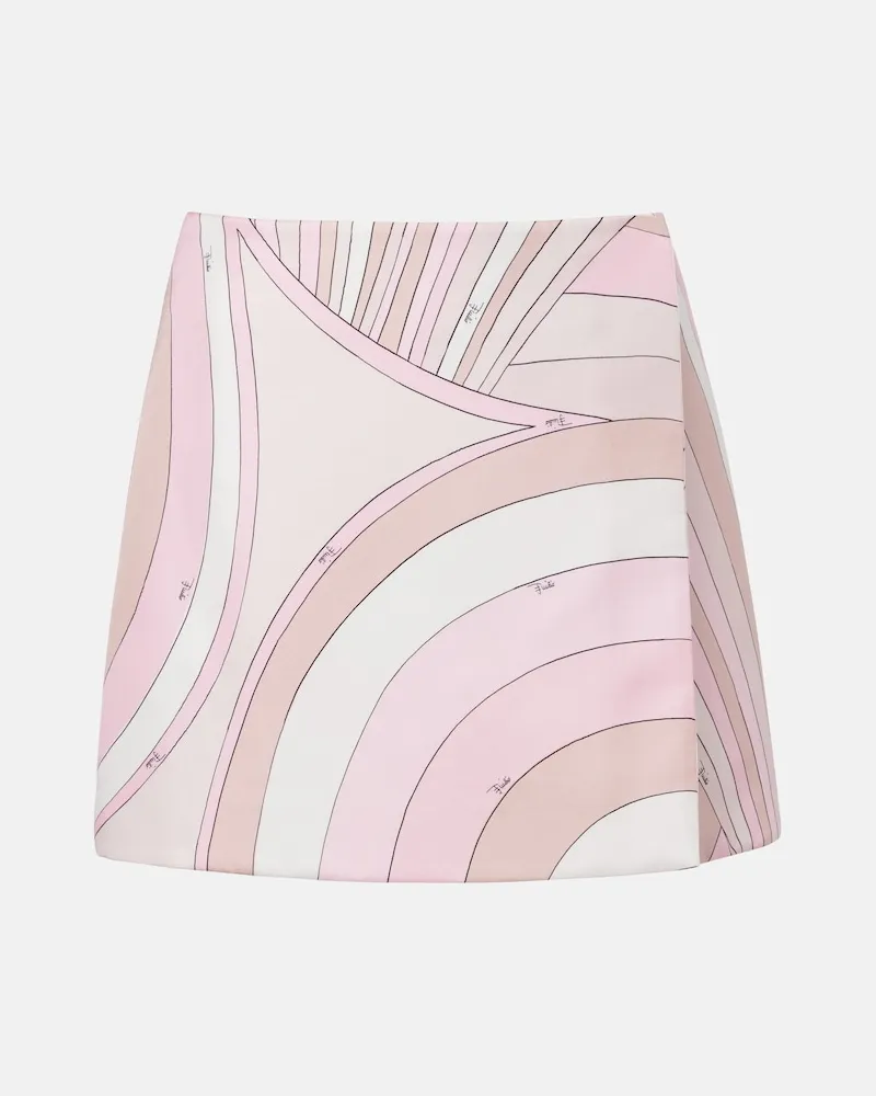 Emilio Pucci Minigonna Iride in twill di seta Rosa