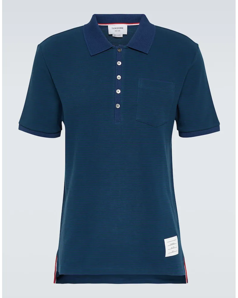 Thom Browne Polo in cotone Blu