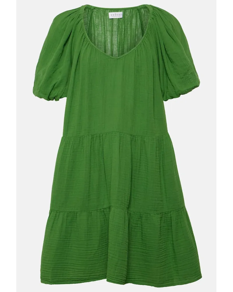 Velvet Miniabito Helena in cotone Verde
